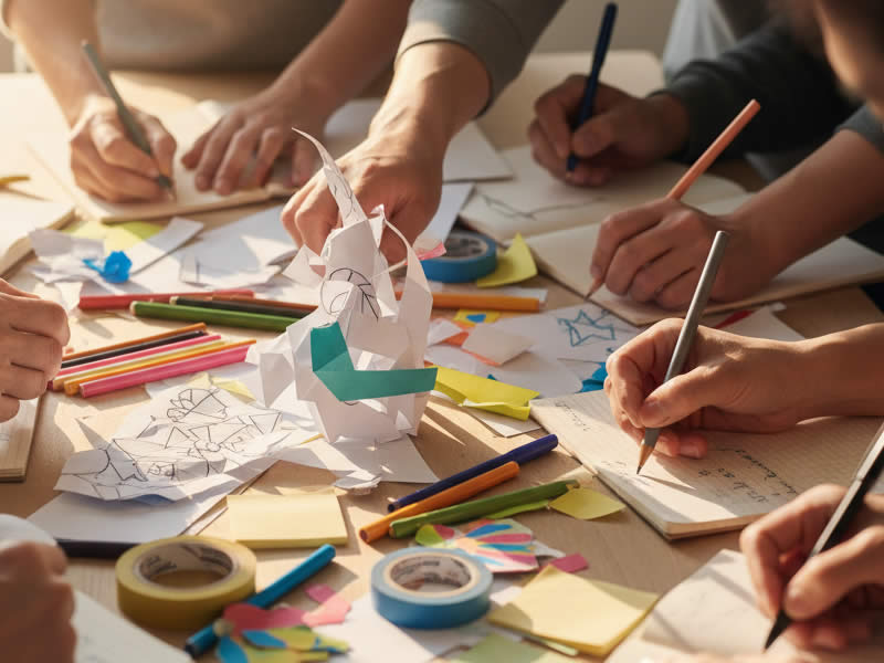 mit KI-bearbeitetes Bild ART.in.use-Kreaitves Arbeiten für das Rollenverständnis im erfolgreichen Team